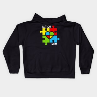 Autism Mom Shirt Puzzle And Heart Kids Hoodie